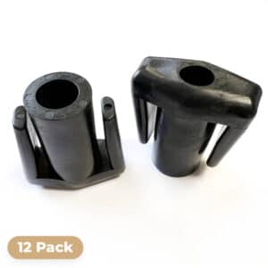 Two black base caps, 12 pack