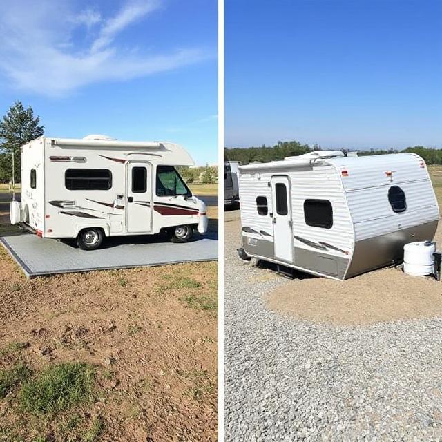 RV parked neatly on a stabilized PaveCore pad
