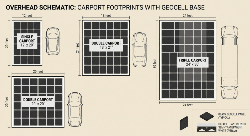 Carport Grid Sizing: Pick the Right BaseCore Panels